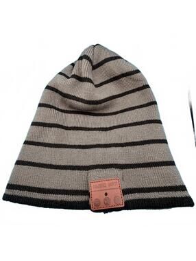 Music Hat Bluetooth Beanie - Striped Knit Winter Hat with Built-in Speakers